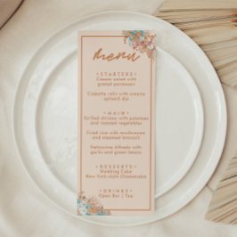 Menú Boda floral boho moderna