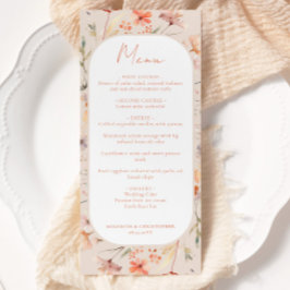 Menú Boda Floral Boho Wildflower