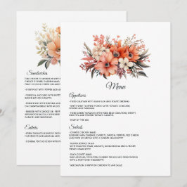 Menú Boda floral con fuzz de melocotón