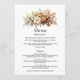 Menú Boda floral de champán y marfil
