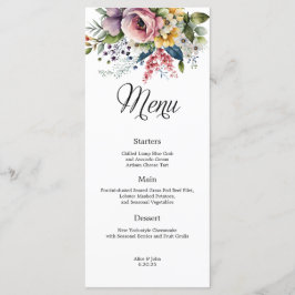 Menú Boda Floral de flores silvestres