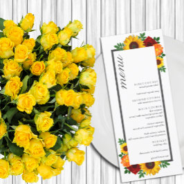 Menú Boda Floral de Girasoles y Rosas al Atardecer