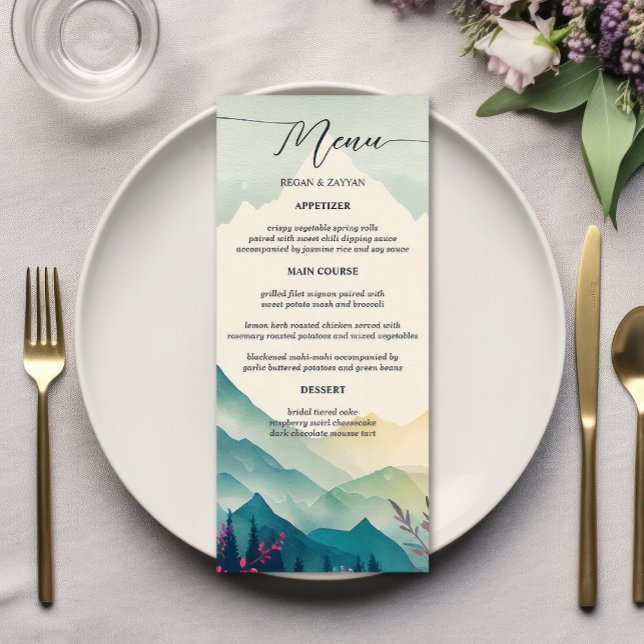 Menú Boda floral de las montañas de primavera (Subido por el creador)