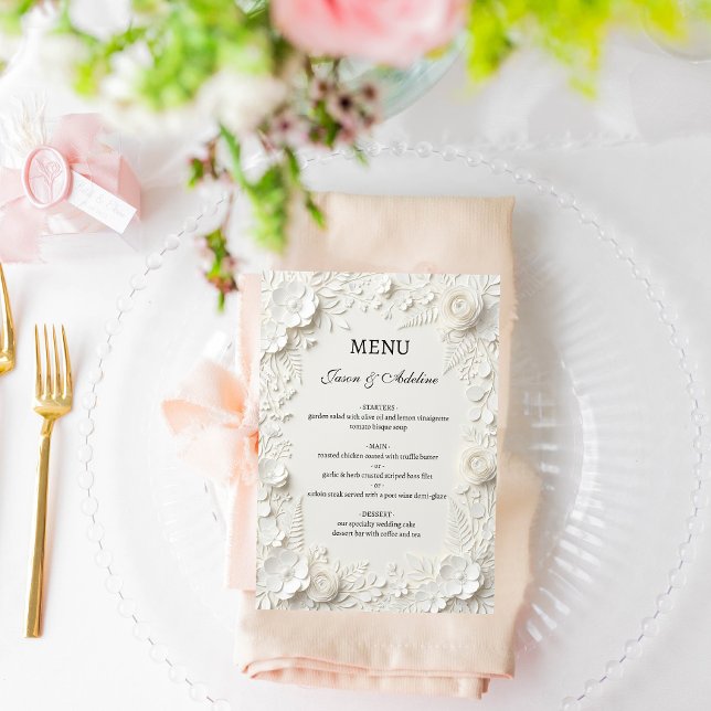 Menú Boda floral de lujo moderno (Subido por el creador)