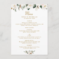 boda floral de magnolia blanca y dorada