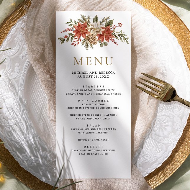 Menú Boda Floral de Navidad de Oro Rojo (Subido por el creador)