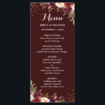 Menú Boda floral de oro de Borgoña<br><div class="desc">Colección de Bodas de Borgoña en la Pequeña Tienda Bayleigh!</div>