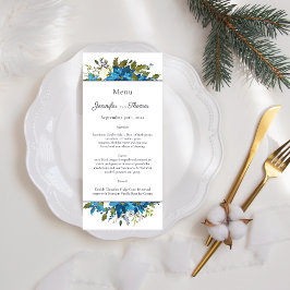 Menú Boda floral de Poinsettia | Azul turquesa