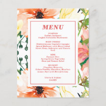 Menú Boda floral de primavera de presupuesto