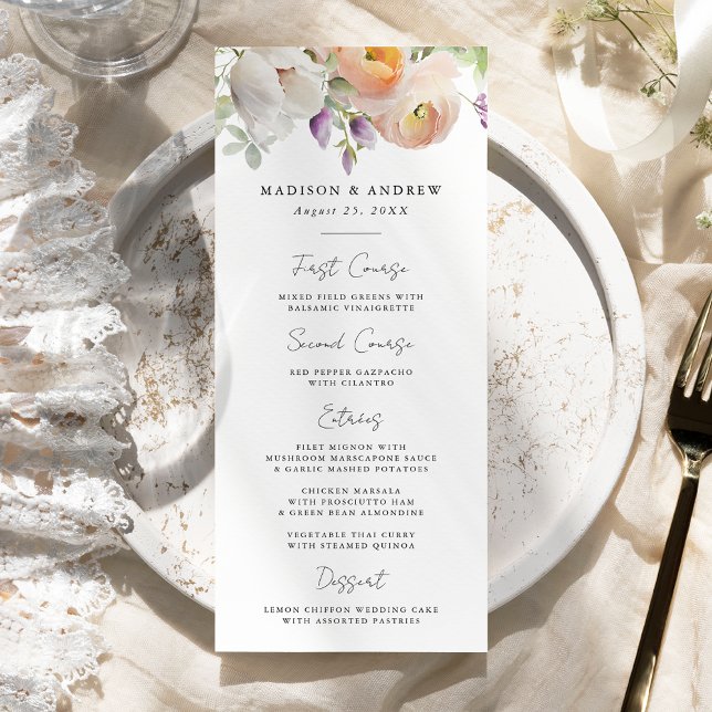 Menú Boda floral de primavera delgada (Subido por el creador)