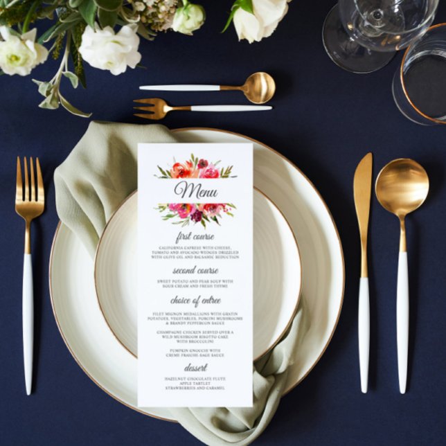 Menú Boda floral de Romance radiante (Subido por el creador)