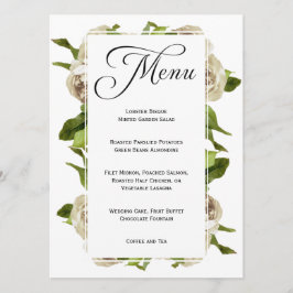 Menú Boda Floral de rosa blanca