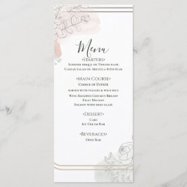Menú Boda floral de salvia y rubor esquema botánico