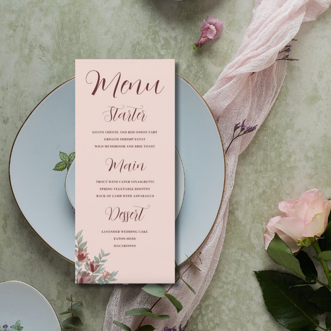 Menú Boda floral de Terracota Rusa (Subido por el creador)
