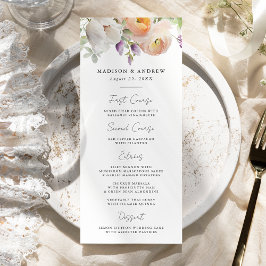 Menú Boda floral delicada de primavera