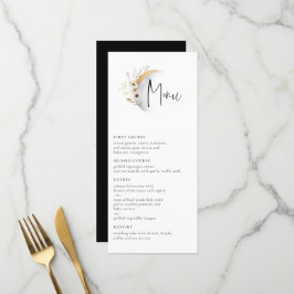 Menú Boda floral dorado Moon Boho