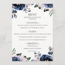 Boda floral elegante azul marino y rosa pálido