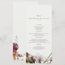 Menú Boda floral elegante de otoño