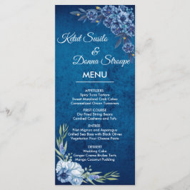 Menú Boda floral elegante de verano azul