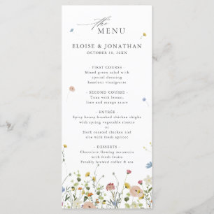 Menú Boda floral floral de primavera