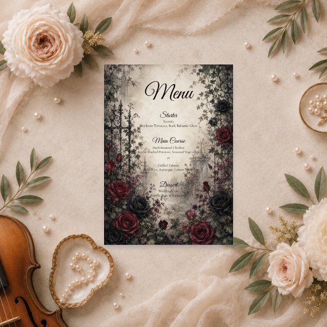Menú Boda floral gótica etérea (Subido por el creador)