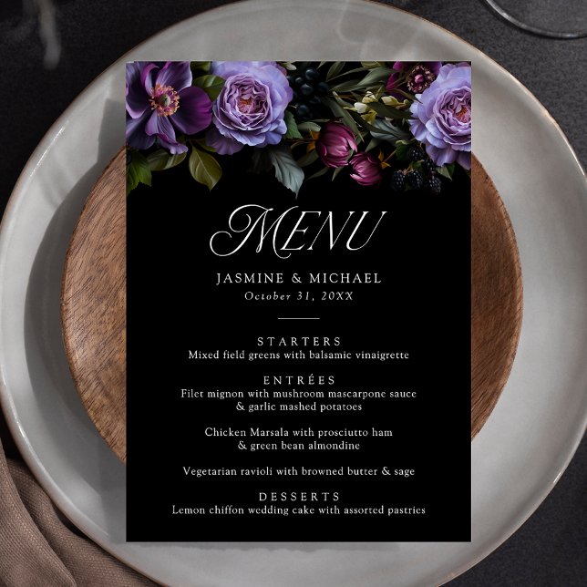 Menú Boda floral gótica temperamental (Subido por el creador)