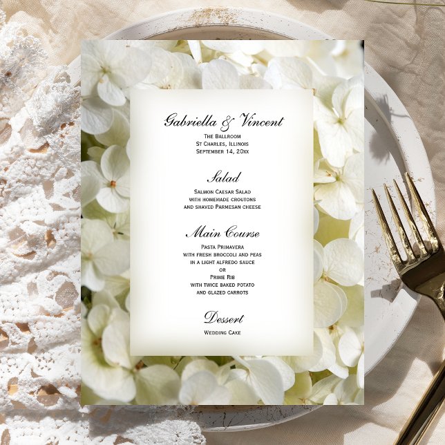 Menú Boda floral Hydrangea blanca (Subido por el creador)