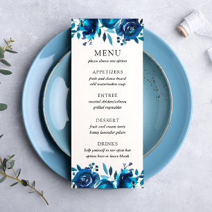 Menú Boda floral índigo