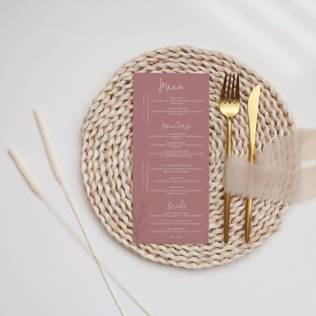 Menú Boda Floral Mauve Moderno (Subido por el creador)