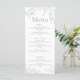 Menú Boda floral minimalista
