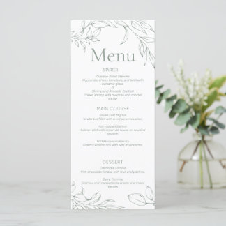 Menú Boda floral minimalista