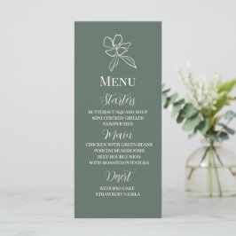 Menú Boda floral mínimo verde forestal