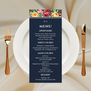 Menú Boda floral navideño de verano con crema naval bor