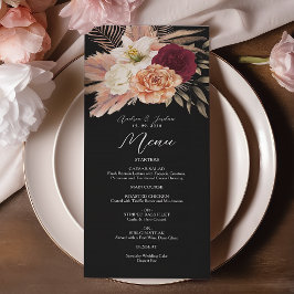 Menú Boda floral negra de Borgoña