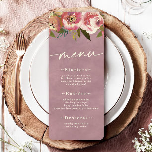 Menú Boda floral Ophelia Cottagecore Dusty Pink