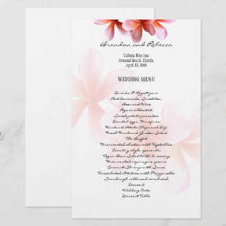 Menú Boda floral Plumeria rosa