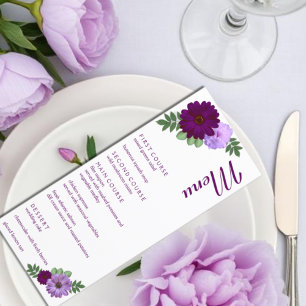 Menú Boda floral Purple Peony