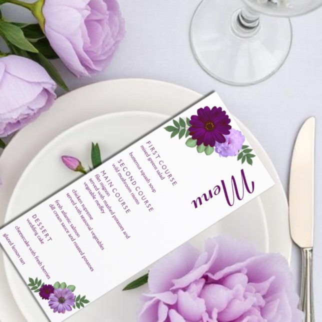 Menú Boda floral Purple Peony (Subido por el creador)