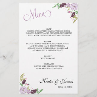 Menú Boda floral | Púrpura