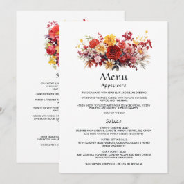 Menú Boda floral roja suntuosa