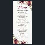 Menú Boda floral rojo de Borgoña<br><div class="desc">Colección de Bodas en la Pequeña Tienda Bayleigh!</div>