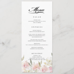 Menú Boda floral rosa clásico