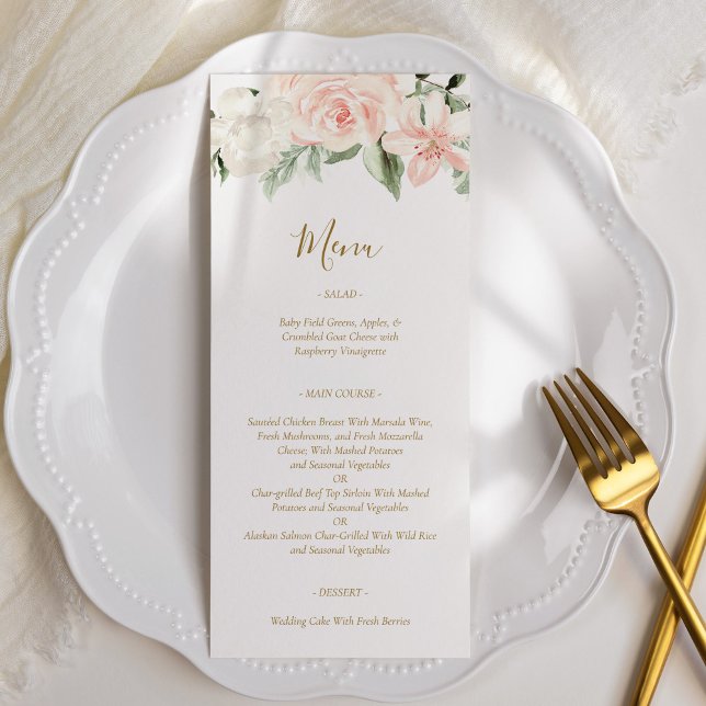 Menú Boda floral rosa y dorada de Rubor (Subido por el creador)