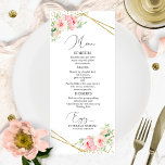 Menú boda Floral Rubor geométrica elegante<br><div class="desc">Una carta de boda de caligrafía de moda sencilla. Yo ofrezco un servicio de personalización gratuito,  si tienes alguna pregunta o petición especial,  por favor no dudes en contactarme.</div>