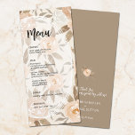 Menú Boda floral rústico<br><div class="desc">Las hermosas tarjetas de menú para complementar los ajustes de la mesa en su boda o próximo fiesta de la cena cuentan con elegantes flores y hojas de cascada y detalles en letras de moda. Asegúrese de comprobar dos veces su pedido antes de añadirlo a su carrito, ya que lo...</div>