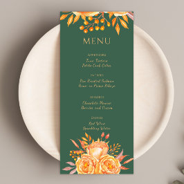 Menú Boda floral rústico-floral elegante verde