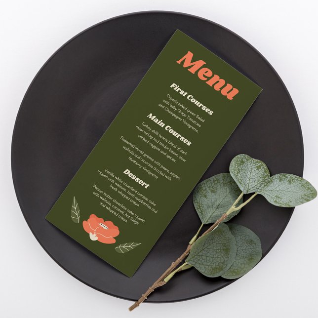 Menú Boda floral simple (Subido por el creador)