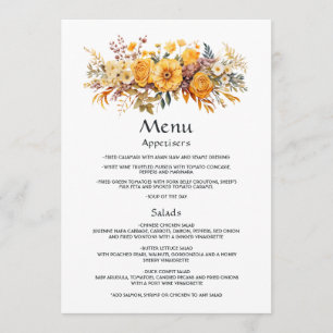 Menú Boda floral solar