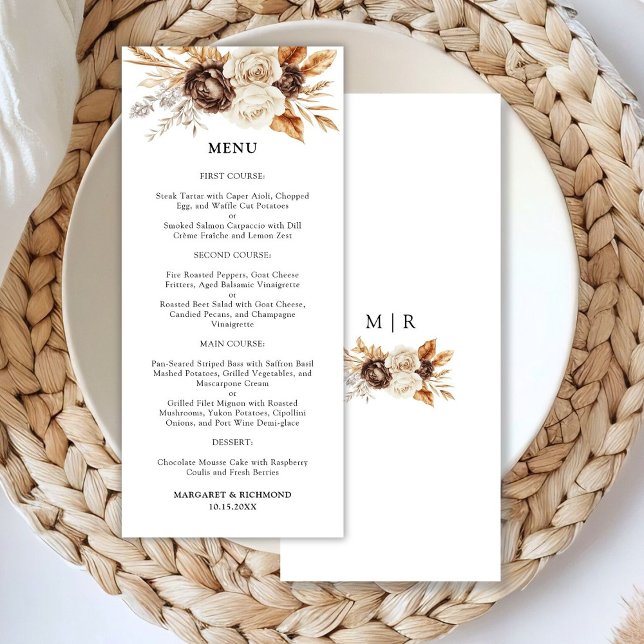 Menú Boda Floral Terracotta Dusty & Brown (Subido por el creador)