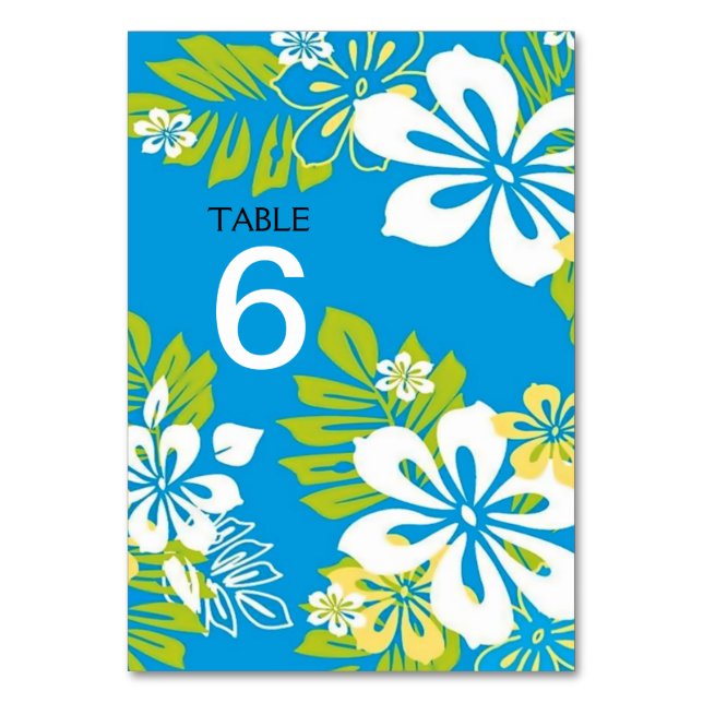 Menú Boda Floral Tropical + Tarjeta de número de t (Anverso)